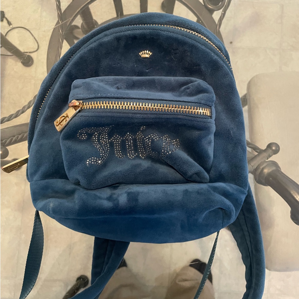 Blue Velour Juicy Couture Mini Backpack